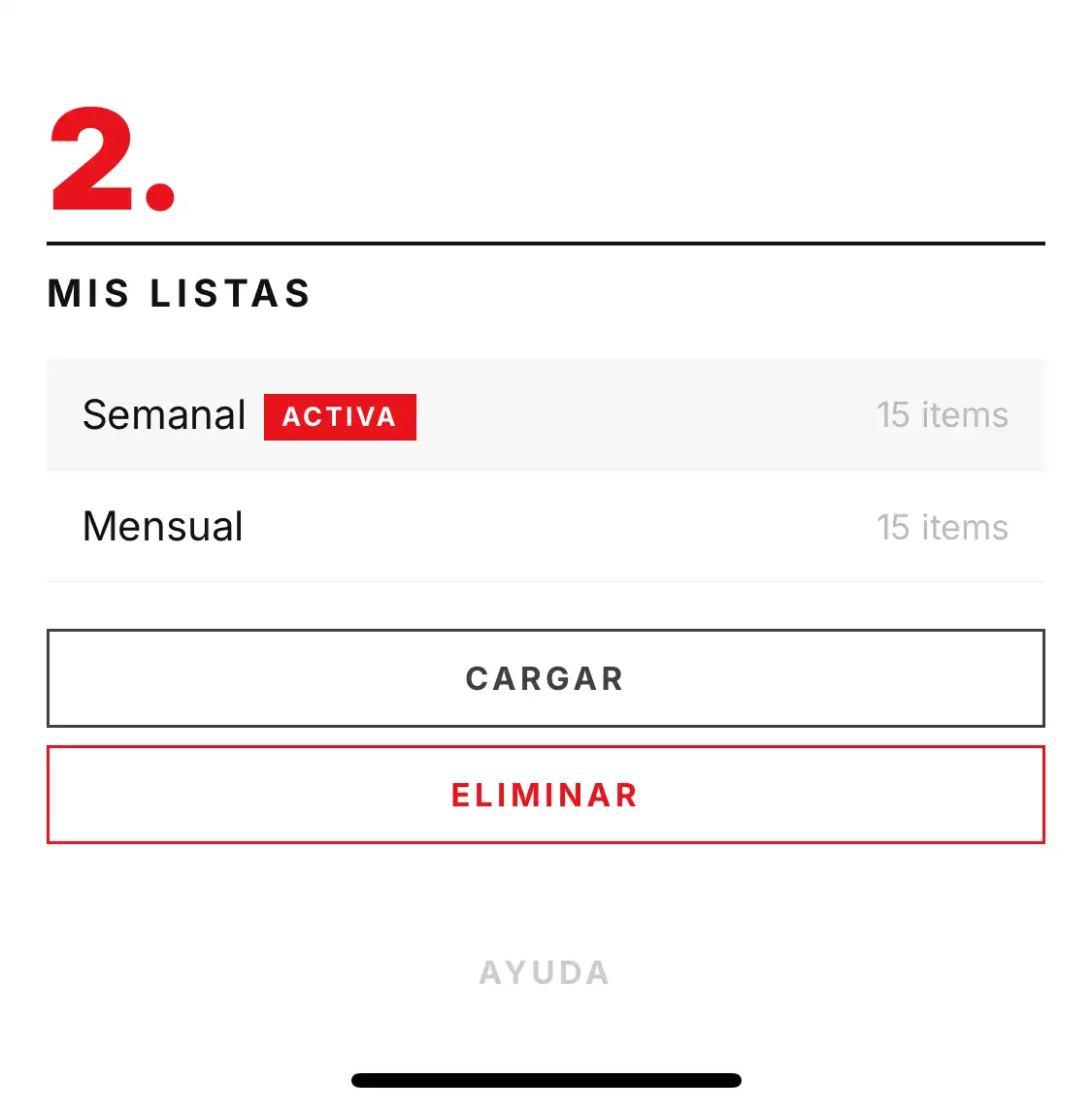 Mis listas guardadas en Al Super